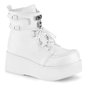 Demonia White Platform Boots